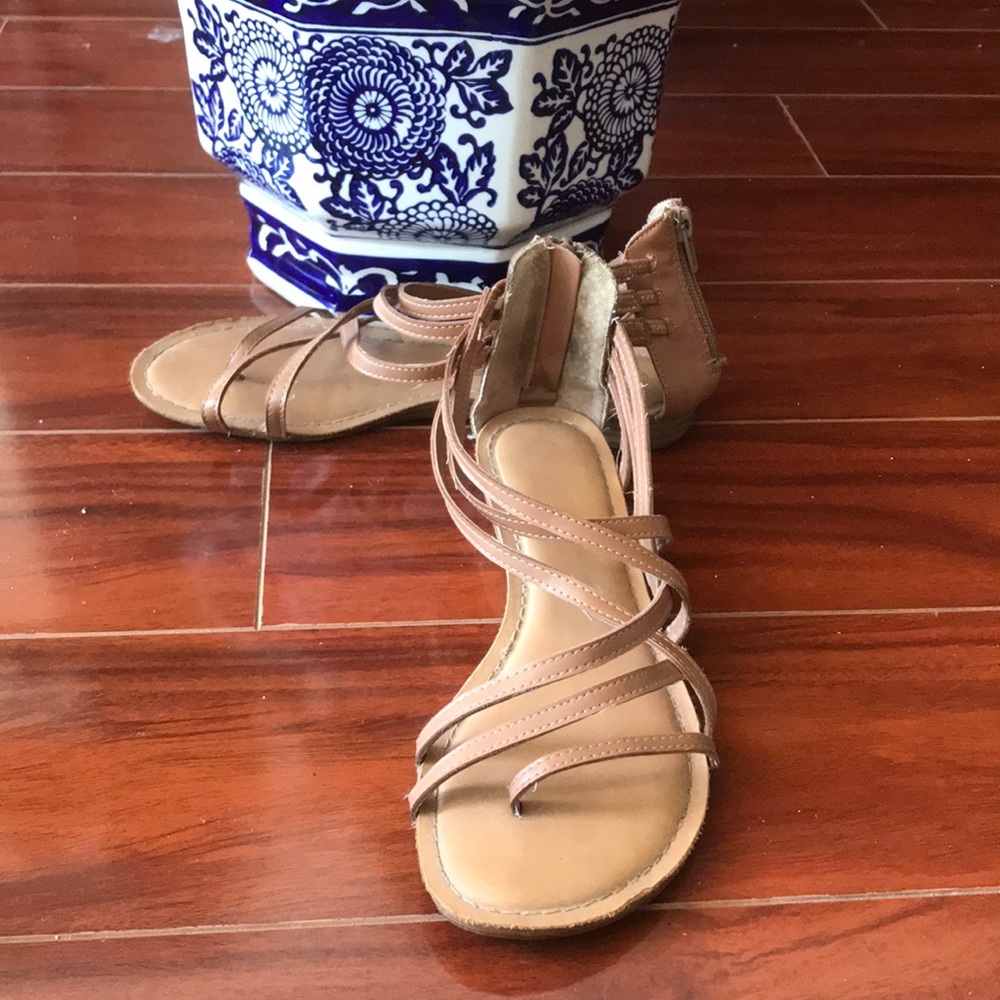 Zip up strappy sandals